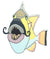 Mustachio Trigger Fish Sticker